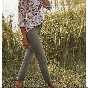 NWT $89 J JIll Boyfriend Straight Ankle Jeans Womens 16 Mid Rise Pine Green City